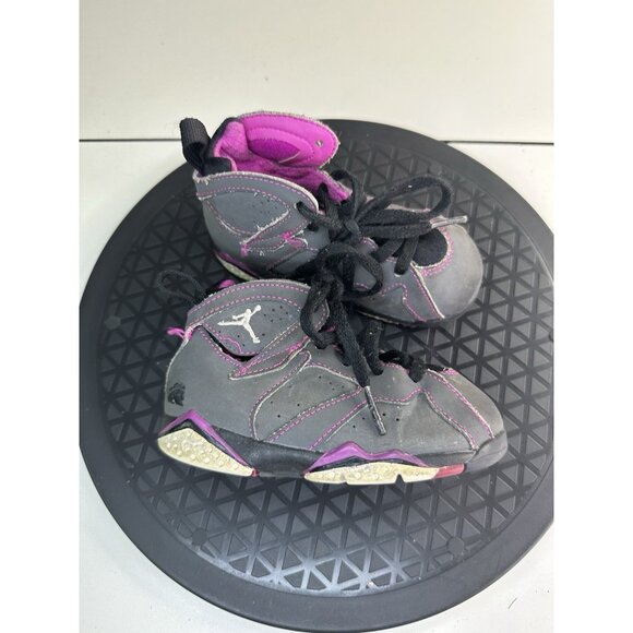 Nike Air Jordan 7 Retro 30th Toddler Shoes Size 7C Dark Gray Fuchsia 705418-016 - Picture 1 of 7
